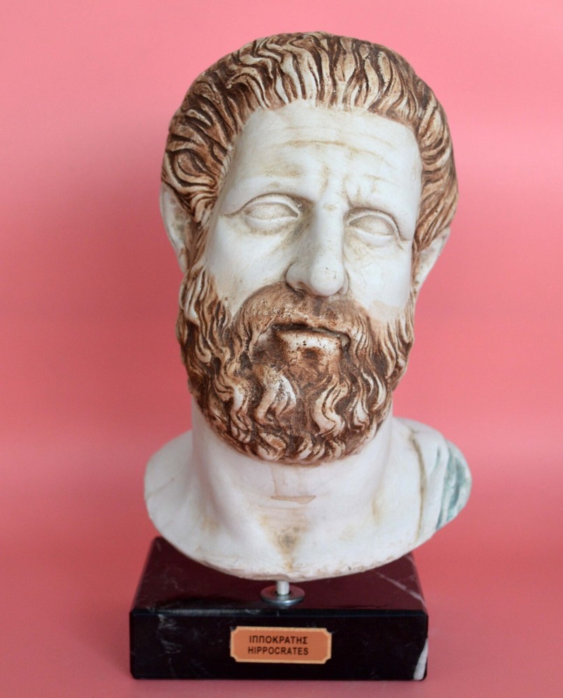 Hippocrates head bust on marble base - Western medicine - Hippocratic Oath