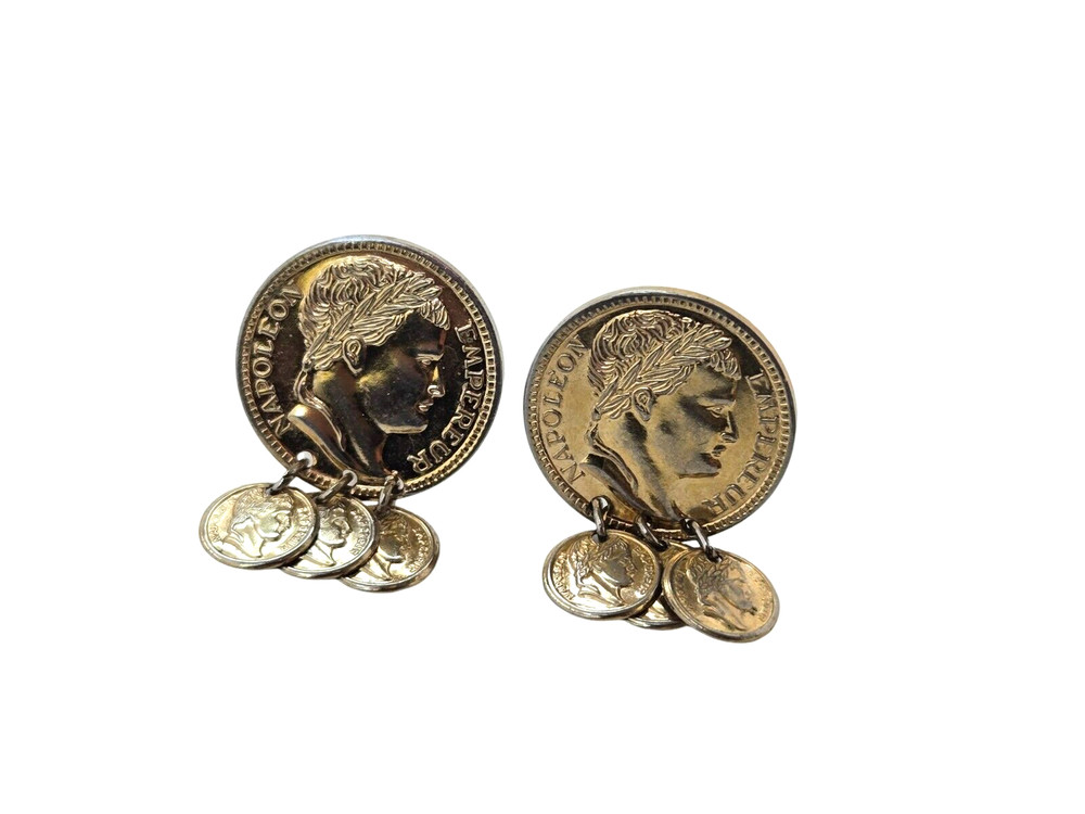 Vintage Sarah Coventry Gold Tone Coin Clip Earrings