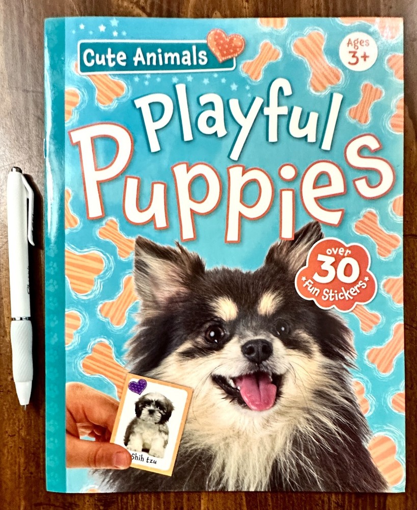 Playful Puppies Sticker Activity Book  (NEW) 30 stickers included - Kids Crafts