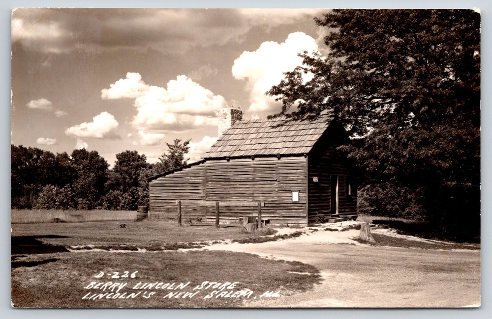 RPPC~Berry Lincoln Store Lincoln's New Salem Illinois~Real Photo Postcard