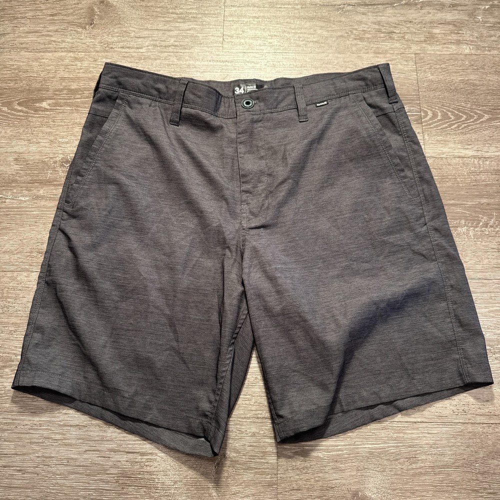 Hurley Board Shorts Mens 34 Gray Swim Trunks Hybrid Surf Skate Casual 8.5