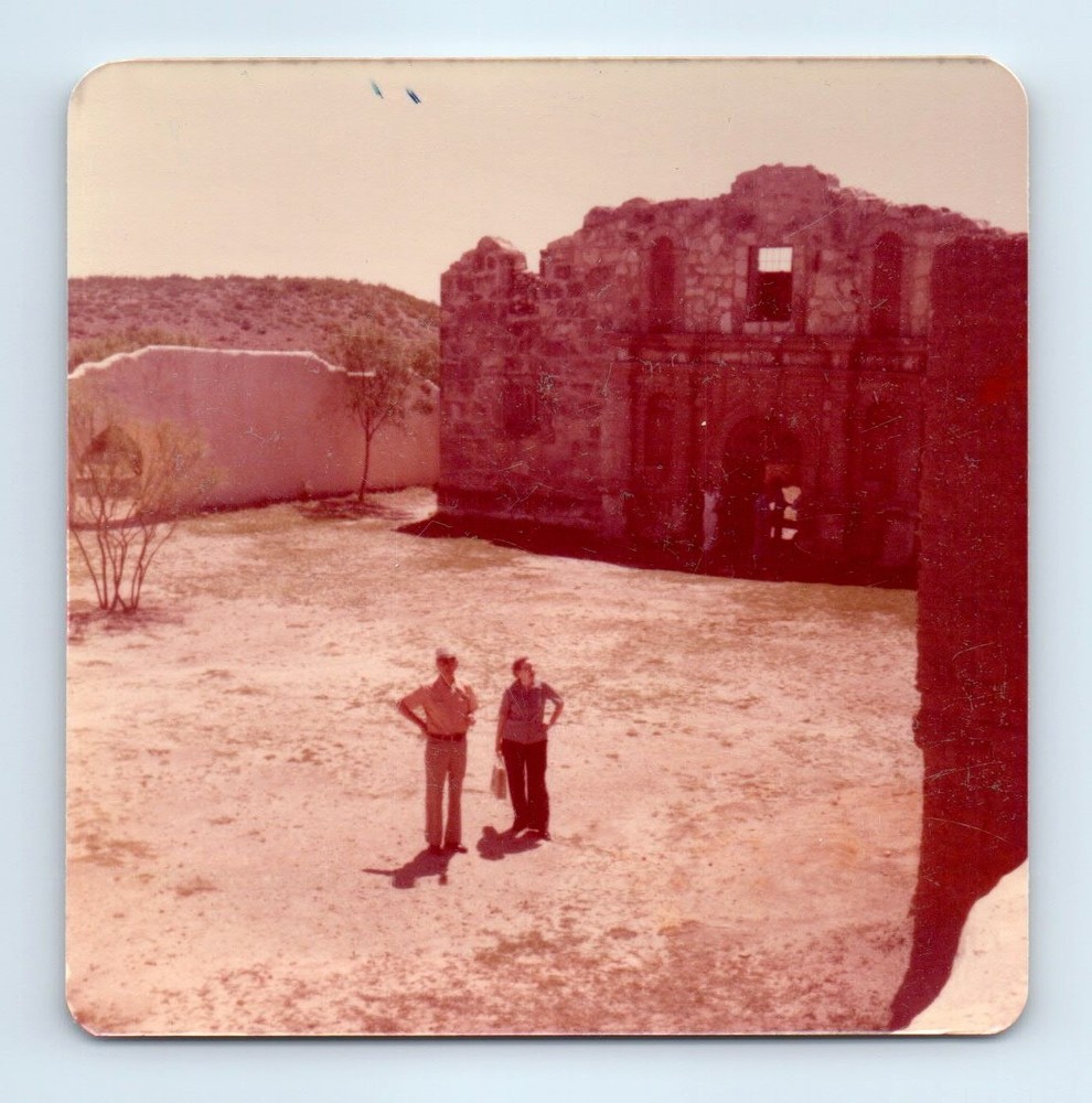 Old Vintage Square Color Photo LITTLE ALAMO BRACKETTVILLE TX JOHN WAYNE SET