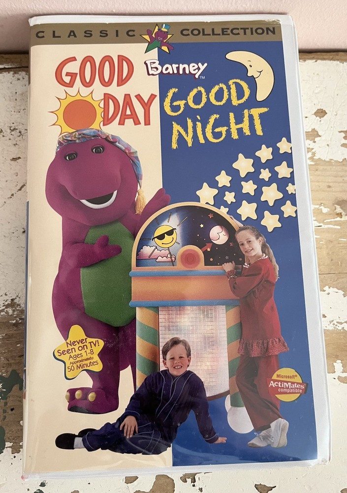 Barney Good Day Good Night Classic VHS Tape 1997 Rare Never Aired on TV
