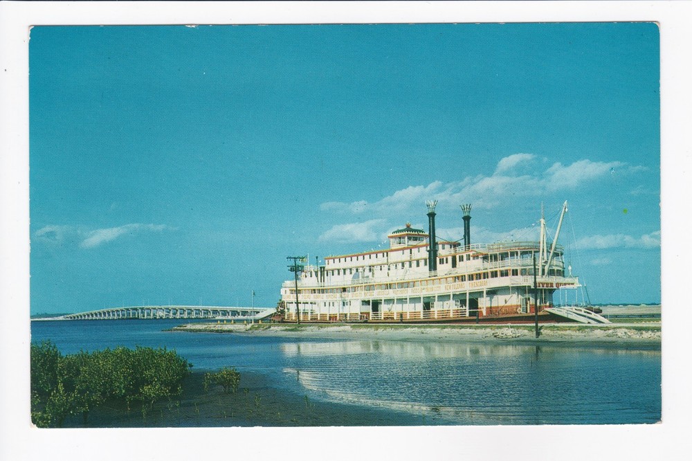 The River Queen Old Showboat Manatee River Bradenton Florida Chrome Postcard