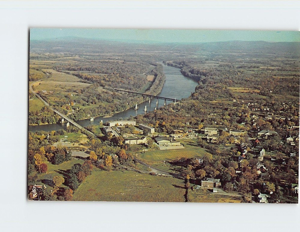 Postcard Aerial View Of Shepherd College And Potomac River Shepherdstown WV USA