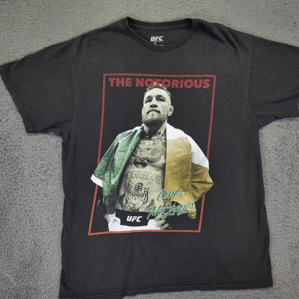 Conor Mcgregor  T-Shirt The Notorious UFC Graphic Print Short Sleeve Size Large
