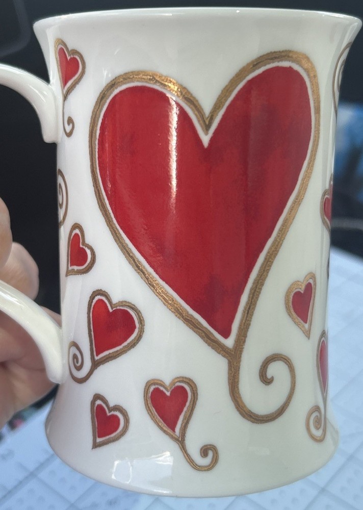 Dunoon Fine Bone China Mug - Juliet by Caroline Bessey - Romantic Love Hearts