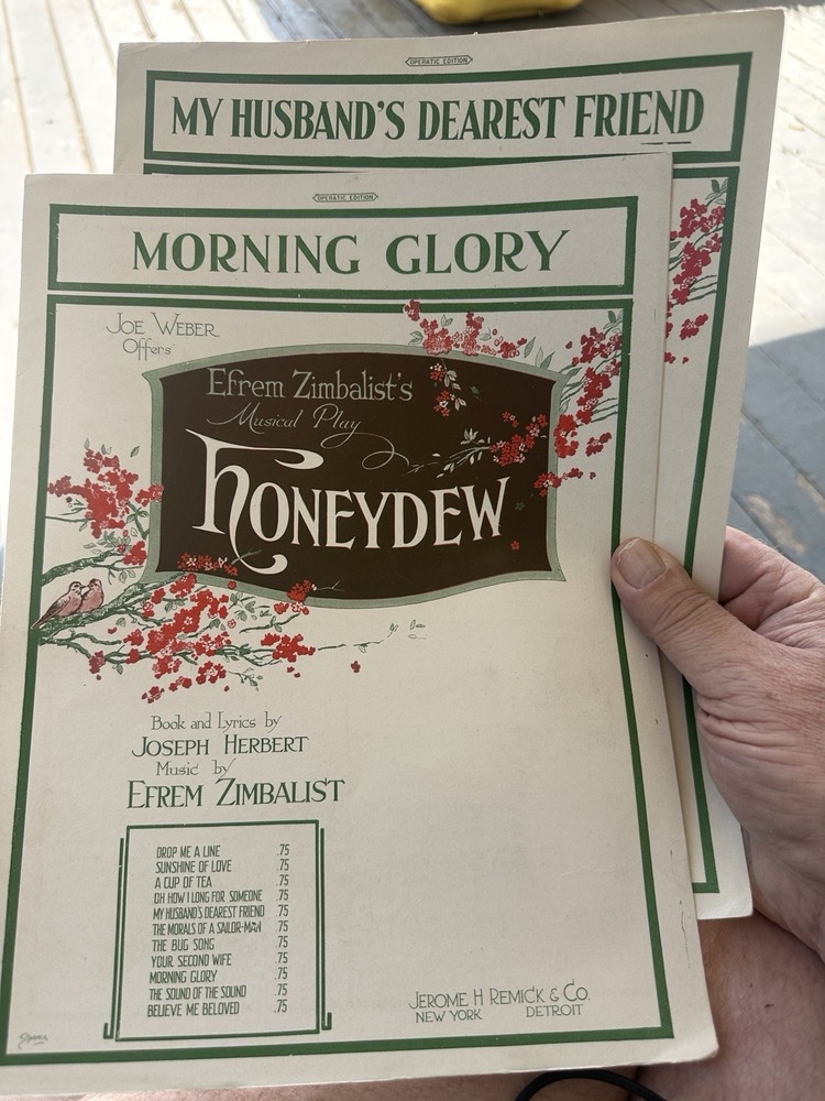 C 2-pack Efrem Zimbalest 1920 Stage Musical Sheet Music HONEYDEW