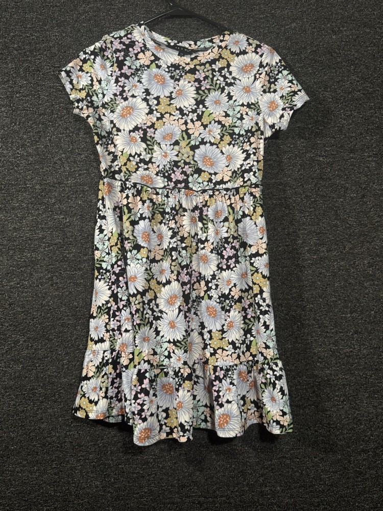 As U Wish Womens Floral Sun Dress Short Sleeve Size XS