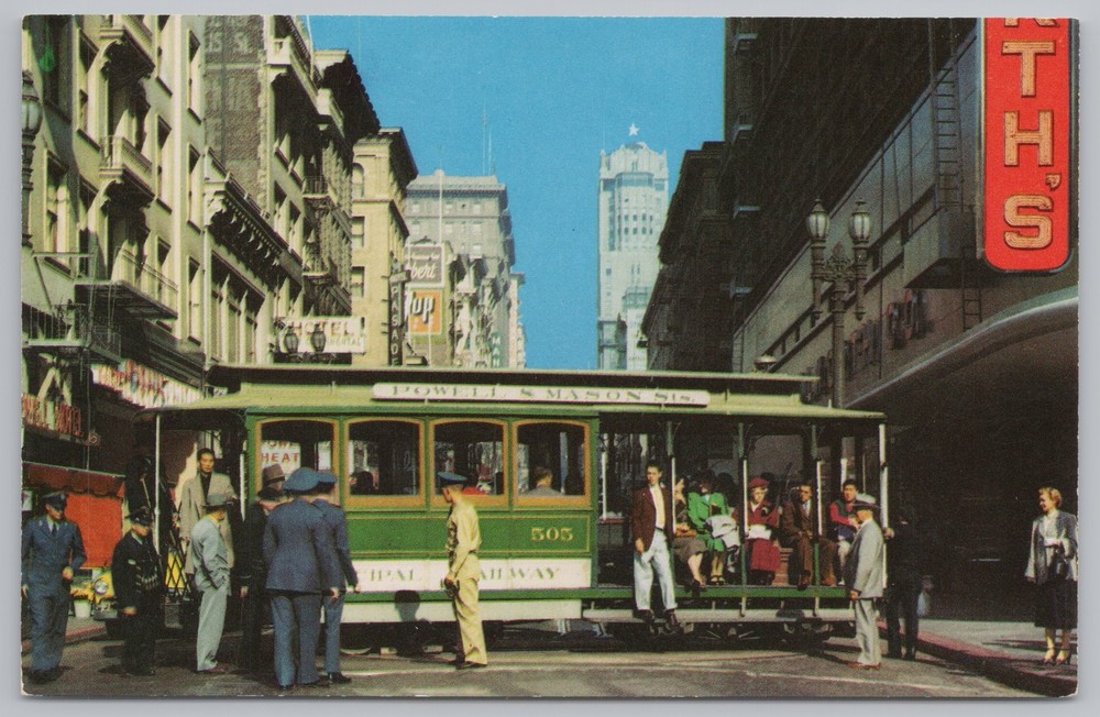 Transportation~San Francisco California~Cable Car Turntable~Vintage Postcard