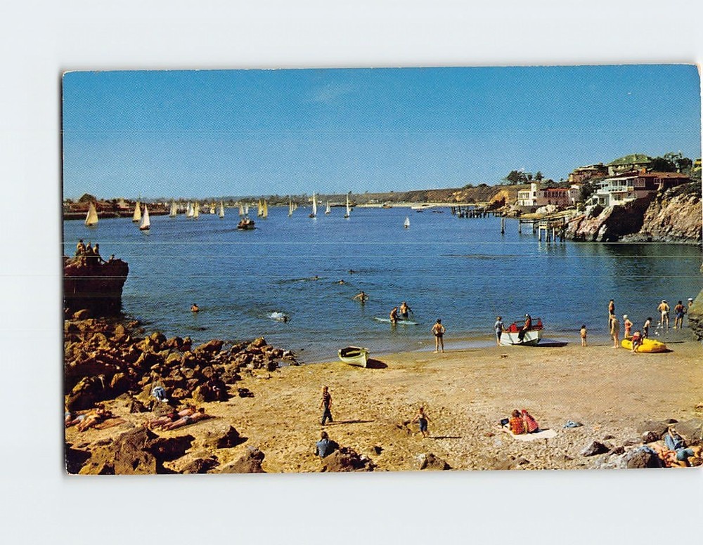 Postcard Corona Del Mar Newport Harbor California USA