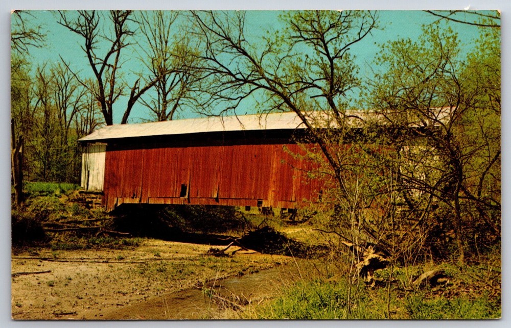 Rockville Indiana~Big Rocky Fork Bridge~Vintage Postcard