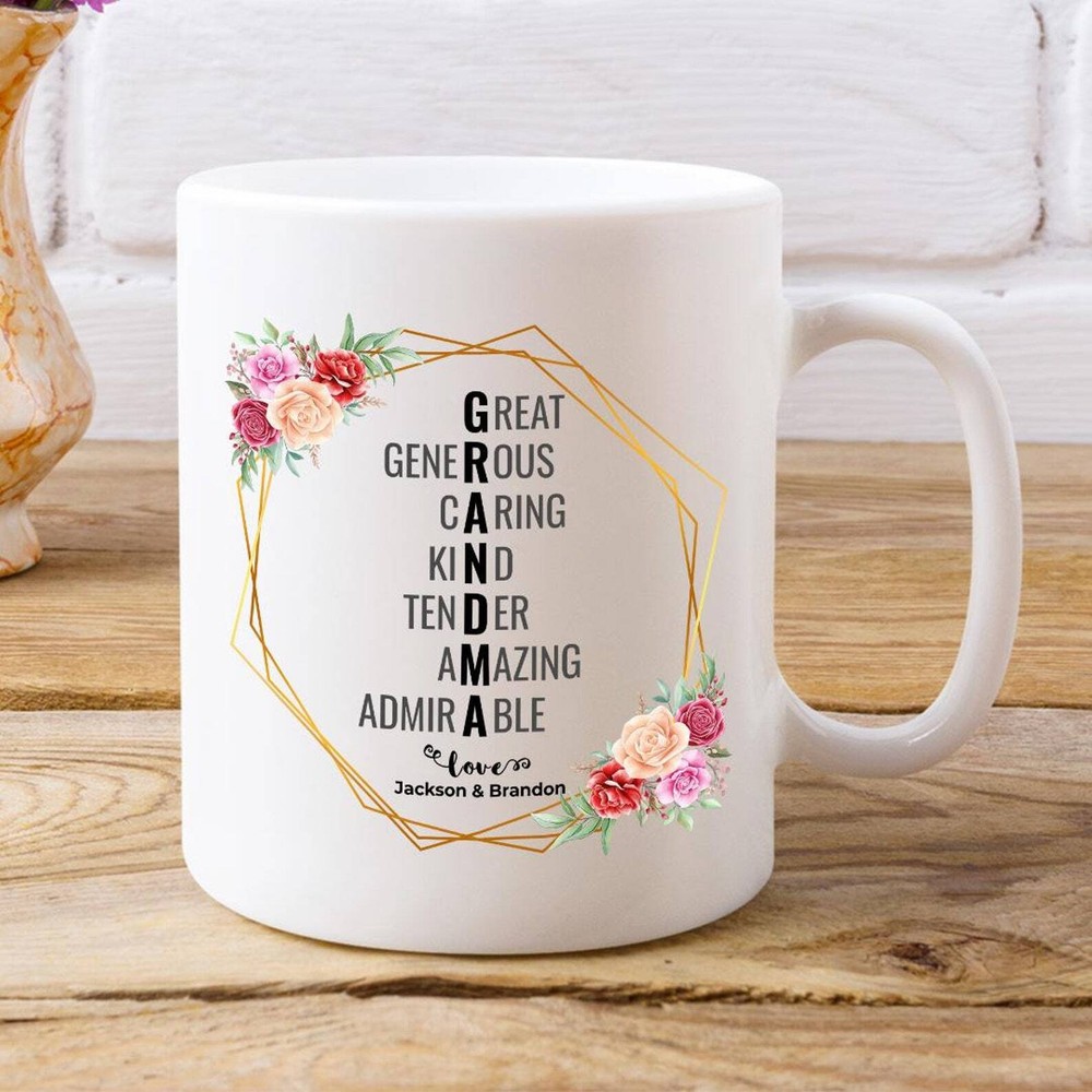 Grandma Acrostic Poem Custom Personalized White Coffee Mug Premium Quality Gift
