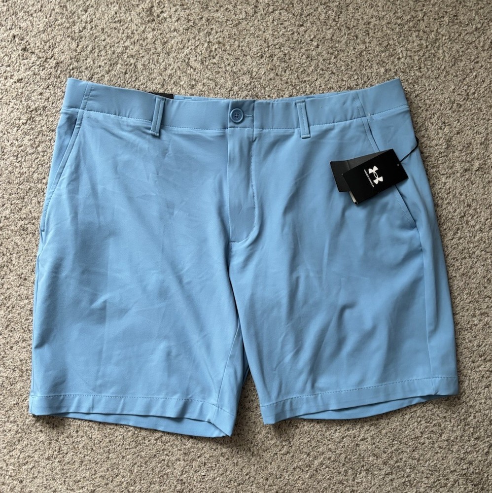 NEW Under Armour Shorts Mens Size 40 Blue Iso-Chill Stretch Golf Shorts UA Storm
