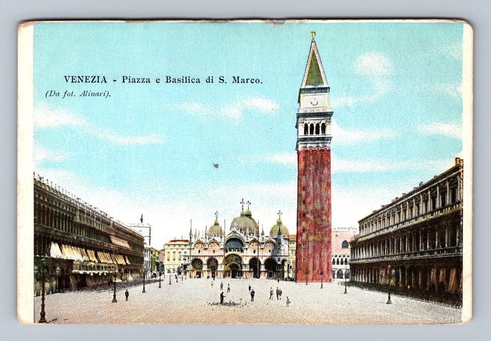 Italy- Venice St. Mark's Square And Basilica Standard Post PC Vintage Postcard