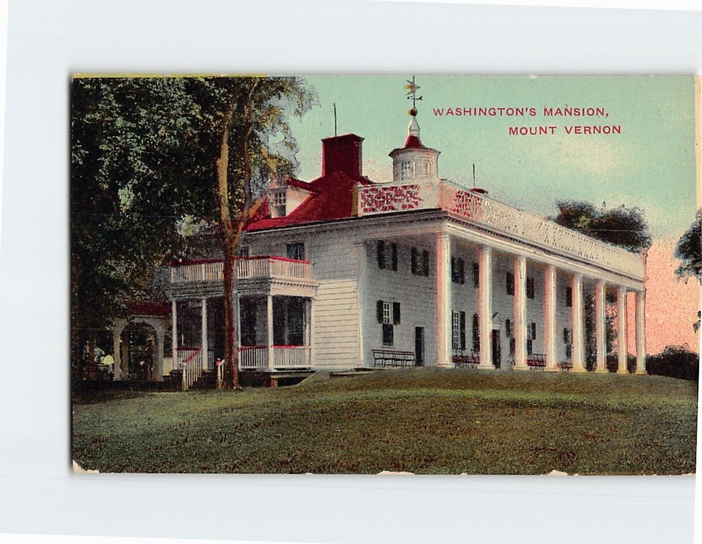 Postcard Washington's Mansion Mt. Vernon Virginia USA