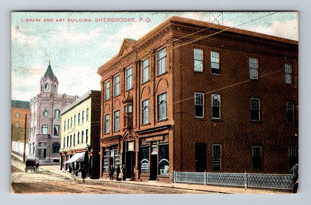 Canada- Quebec Sherbrooke Library & Art Building Old View Vintage c1907 Postcard
