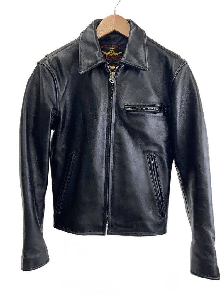 B-Mccoy S Single Riders Jacket/34/Cowhide/Black/Plain 21901