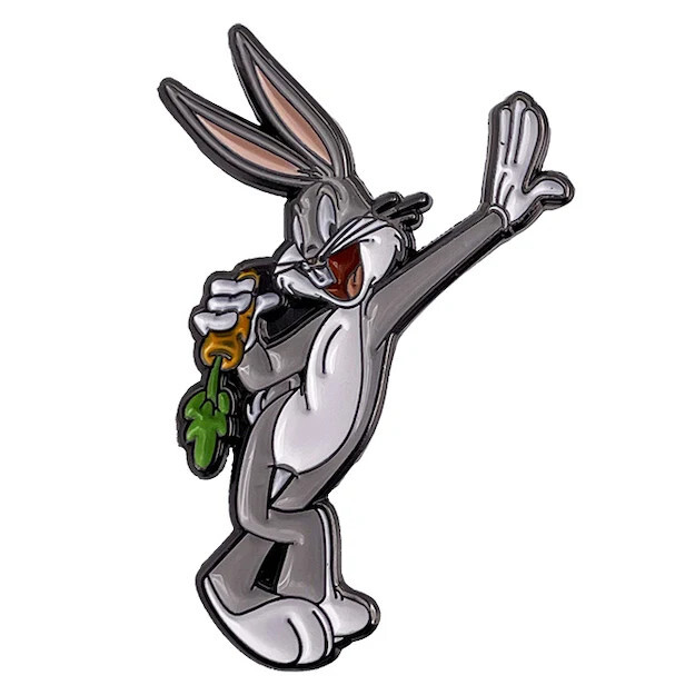 Embossed Enamel Lapel Pin Badge - Looney Tunes Bugs Bunny Classic Cartoon NEW