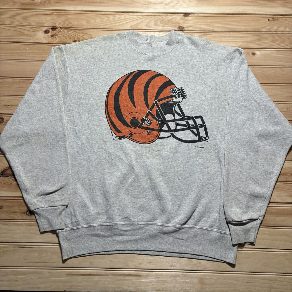 Vintage 90s Cincinnati Bengals NFL Helmet Crewneck Sweatshirt Size XL 1993