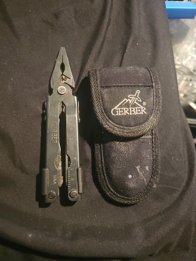 Gerber Mp600 Multi Pliers Tool Knife Stainless Steel Black Oxide & Sheath