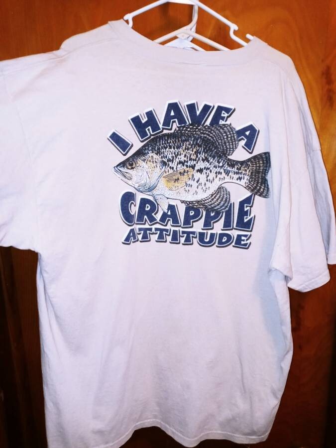 Vintage 90's Fun Fishing Fish I have a Crappie Attitude 2XL T-Shirt