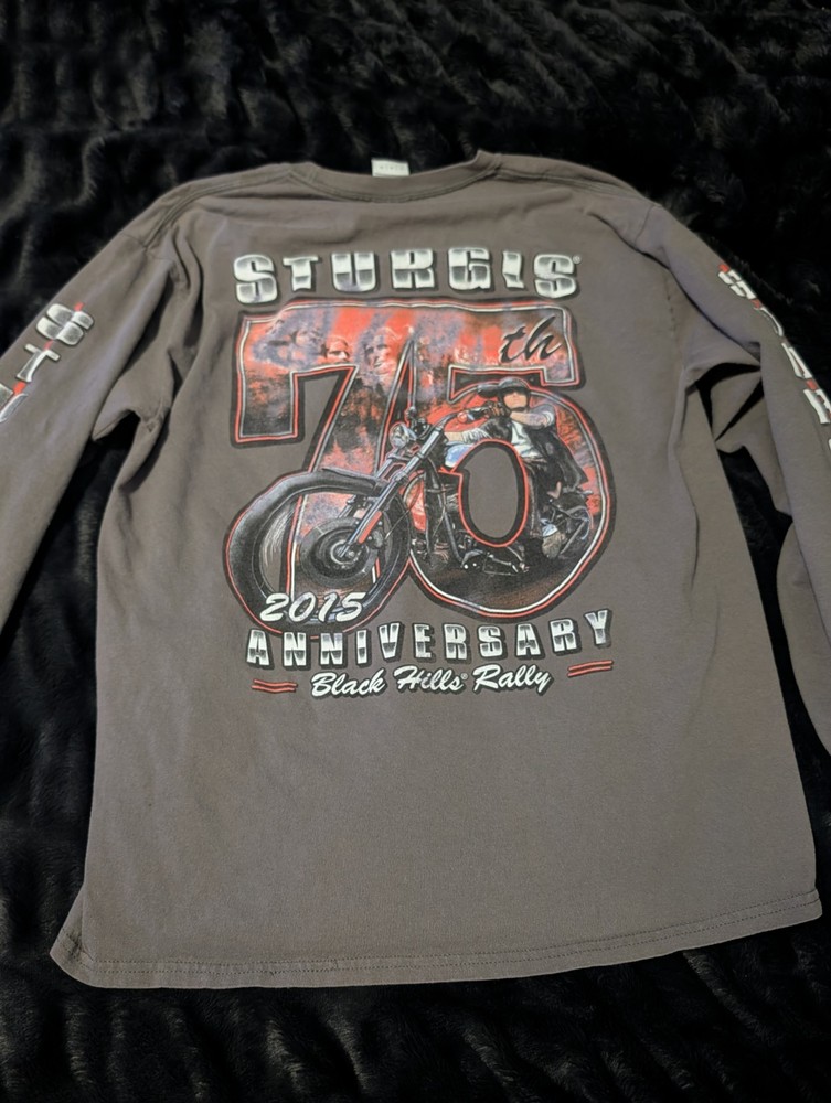 Sturgis Rally Long Sleeve Double Sleeve Hit T Shirt - L - Rushmore Harley Biker