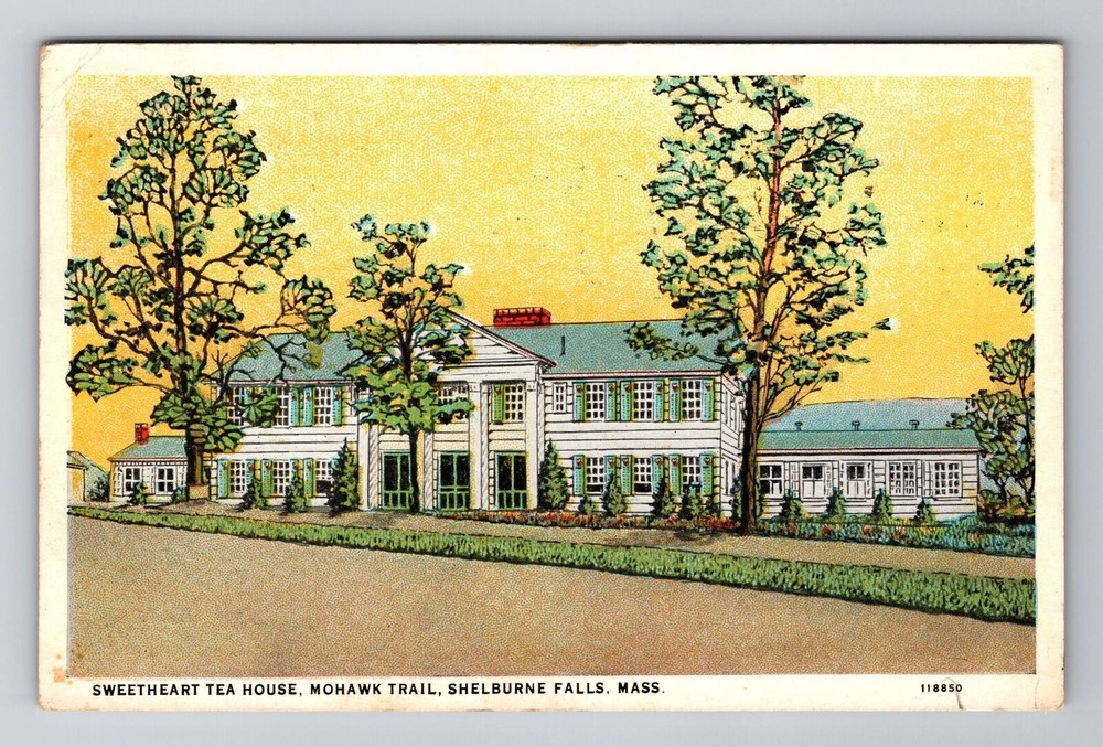 Shelburne Falls MA-Massachusetts, Tea, Mohawk Trail, Vintage c1909 Postcard