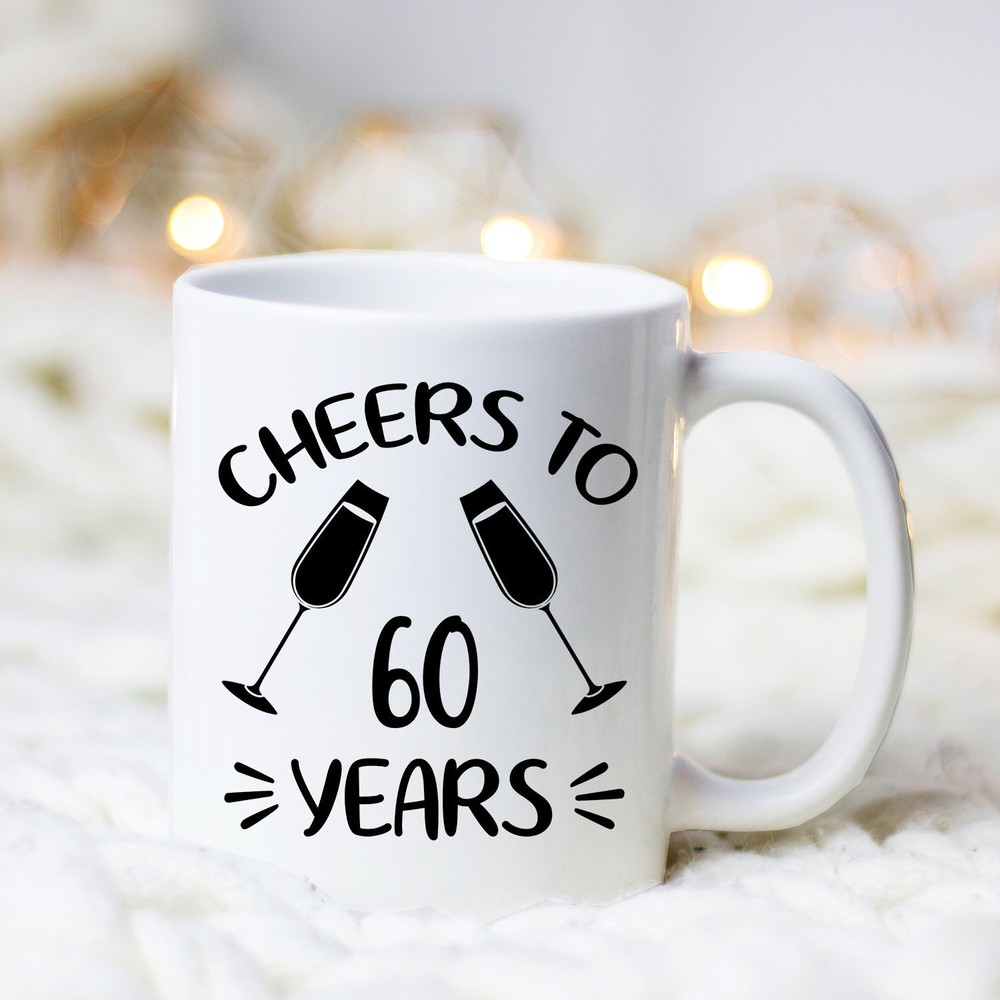 60th Anniversary Cheers Mug for 60 Years Together Wedding Gift