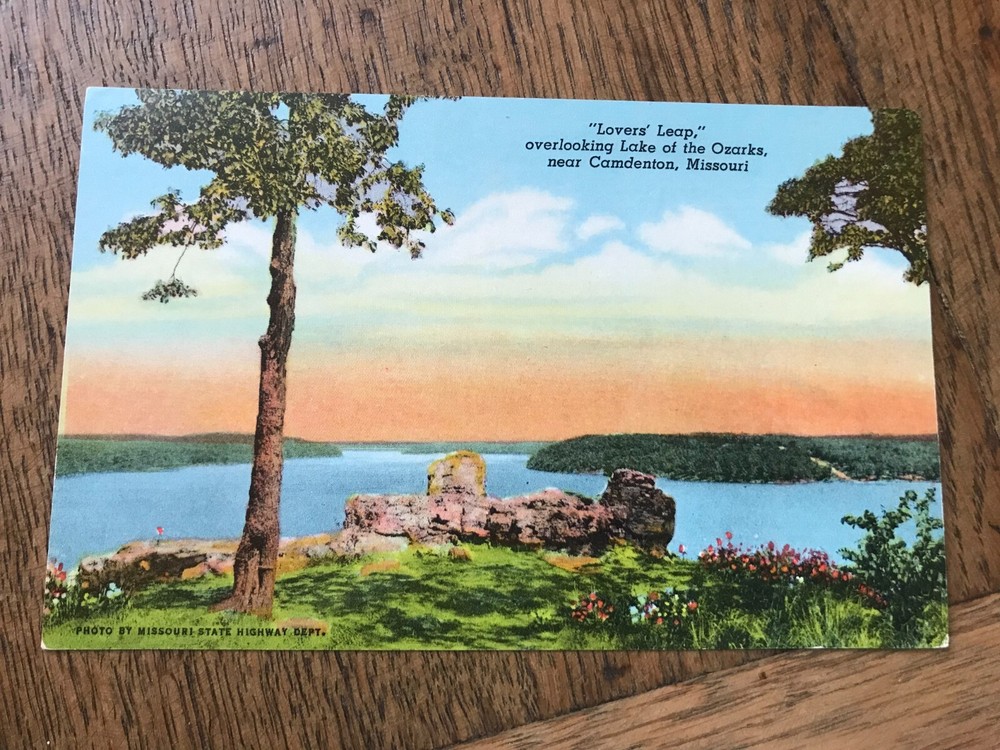 Lovers Leap overlooking Lake of the Ozarks Camdenton Missouri Postcard