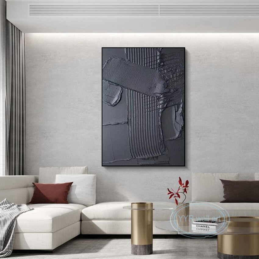 3D Thick Texture Fashion Decorative Mural Handmade Oil Painting Abstract Wall