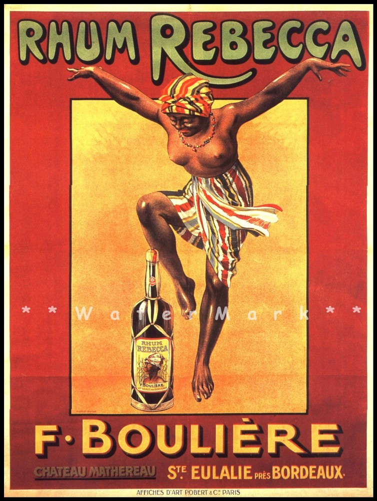 Rhum Rebecca 1913 Bordeaux France Vintage Poster Print Retro Liquor Advertising