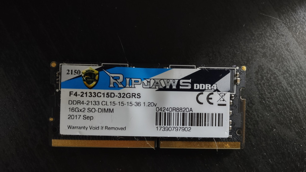 G.Skill RipJaws Series 16GB (1x16GB) 260-Pin SO-DIMM PC4-25600 DDR4 3200...