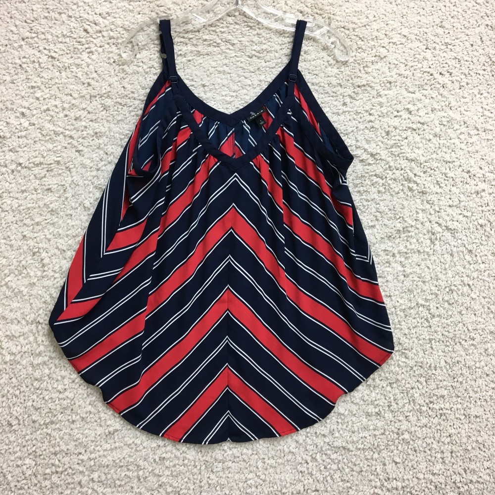 Torrid Top 1X Adult Plue Red Chevron Georgette Swing Cami Tank Sleeveless Womens