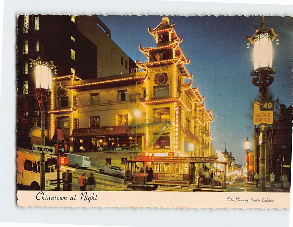Postcard Chinatown at Night San Francisco California USA