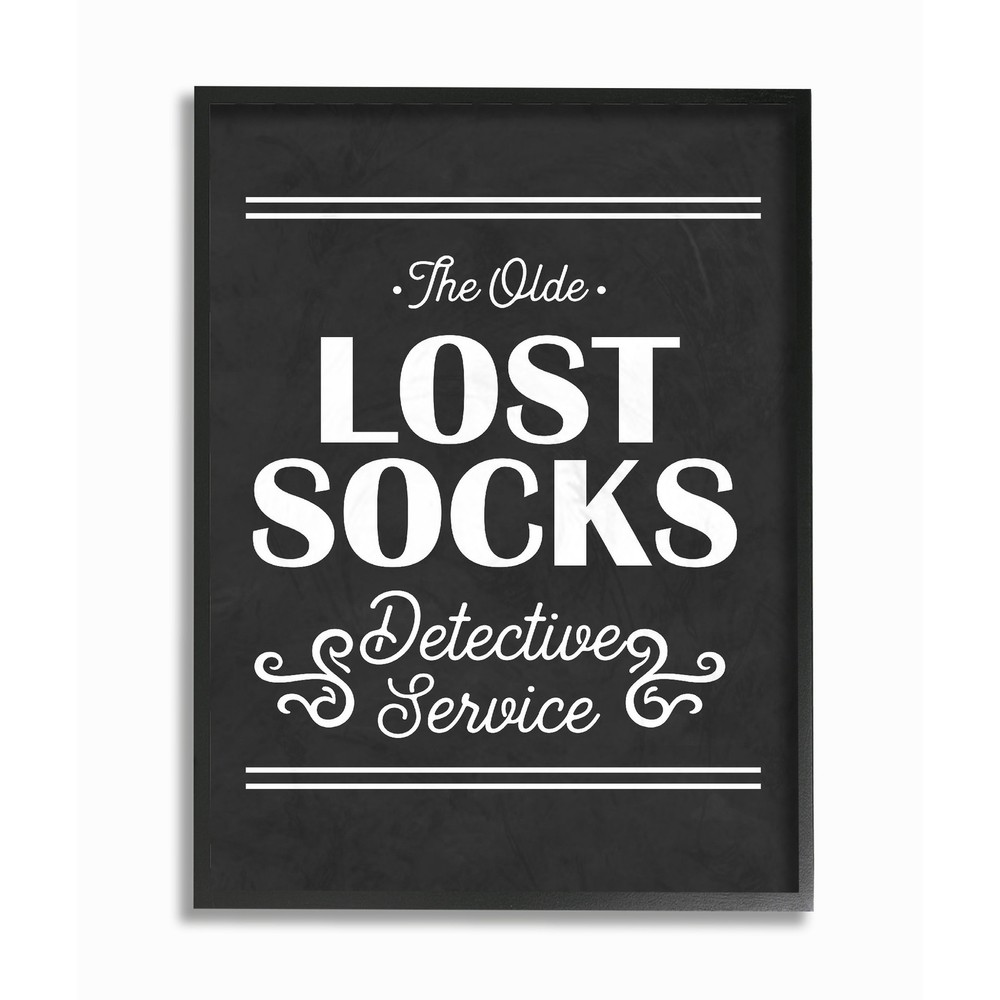 Stupell Olde Lost Socks Detective Service Framed Giclee Multi 11 x 14