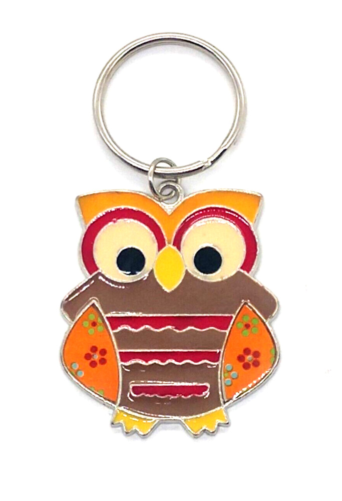 Vintage Colorful Owl Keyring Keychain #5