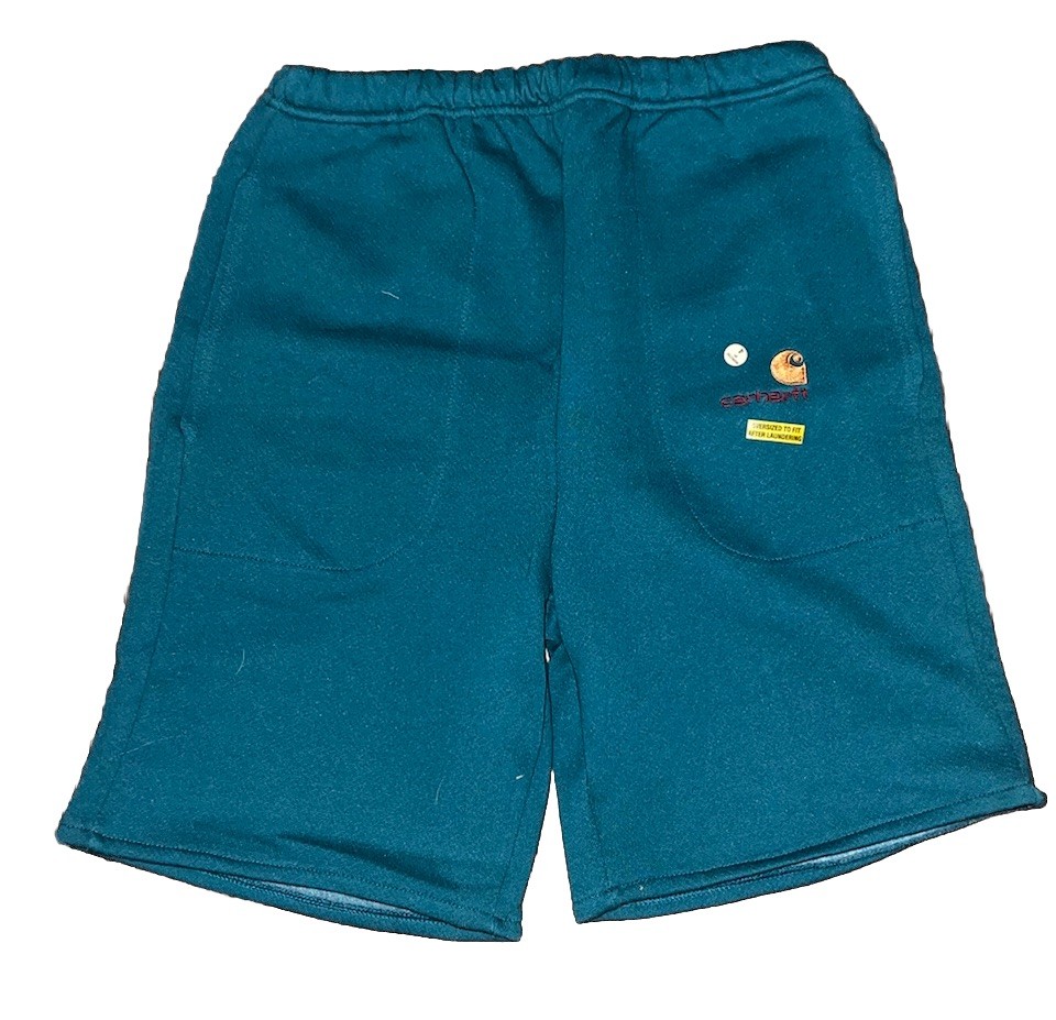 Vintage NOS 90s Carhartt Rugged Wear Sweat Shorts Teal Sz Large Made in USA