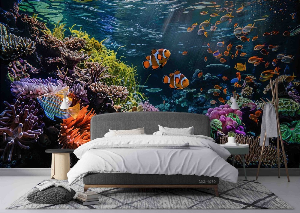 3D Ocean Coral Fish Landscape Wall Murals Wallpaper Murals Wall Sticker 10