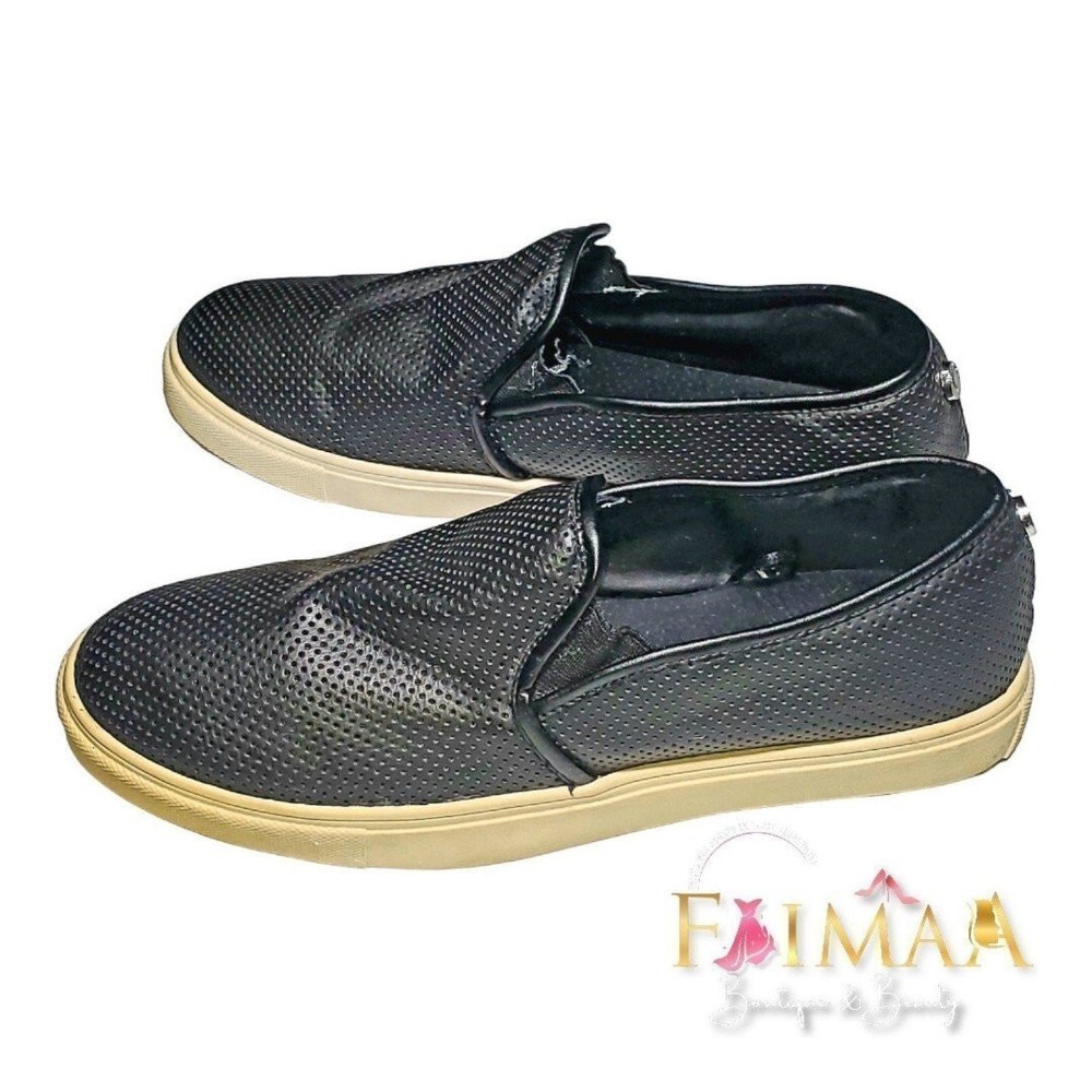 Steve Madden Size 9 M Black Slip On Fashion Sneakers Synthetic Women Shoe
