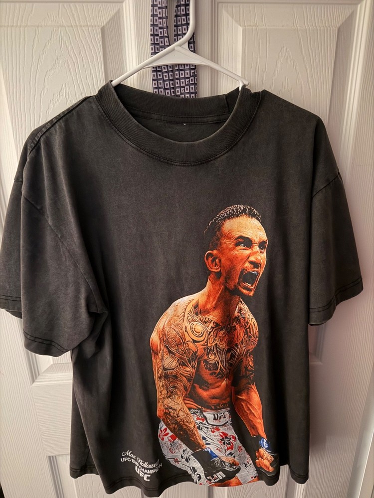 Medium Max Holloway Shirt Mens Large BMF UFC Champion Black MMA Black E218