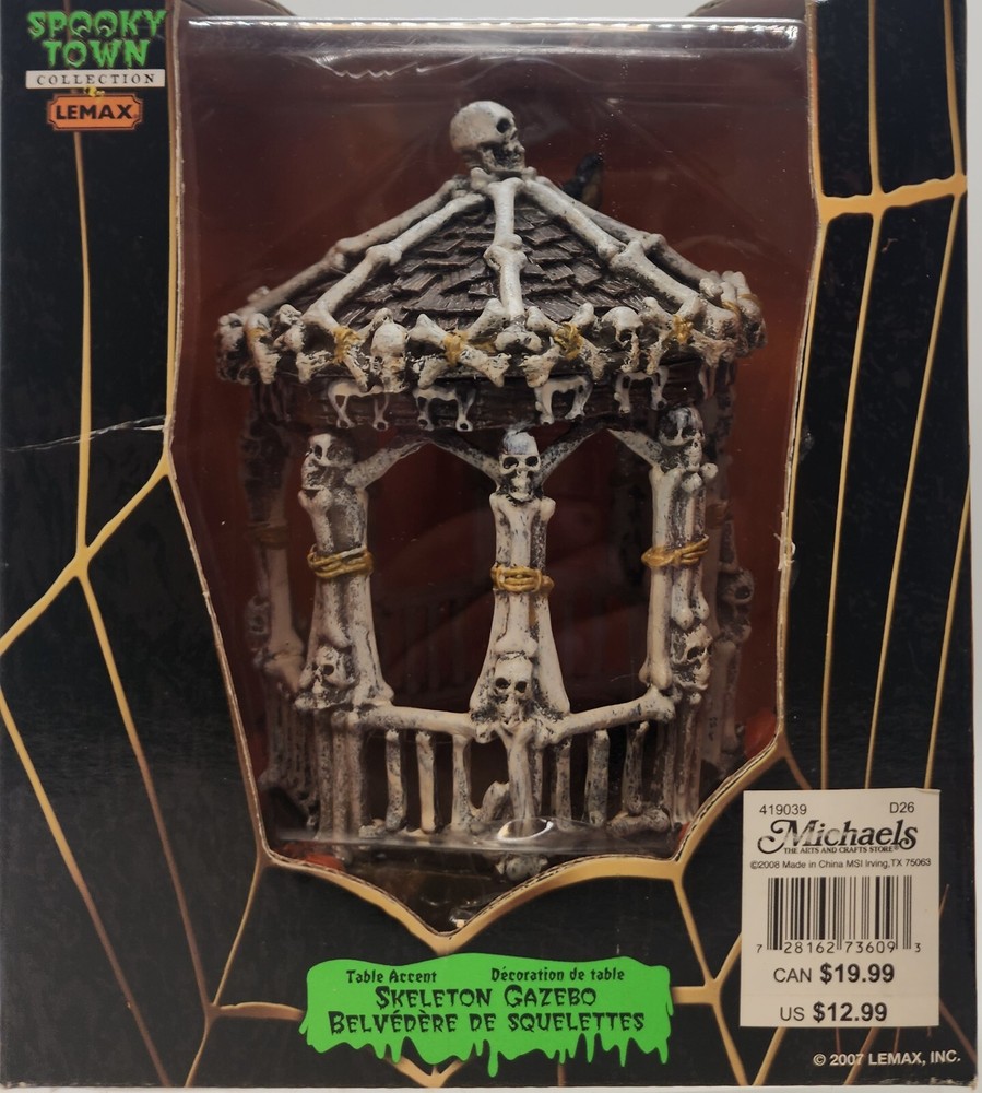 Lemax Spooky Town 2007 Retired Skeleton Gazebo Collectible #73609