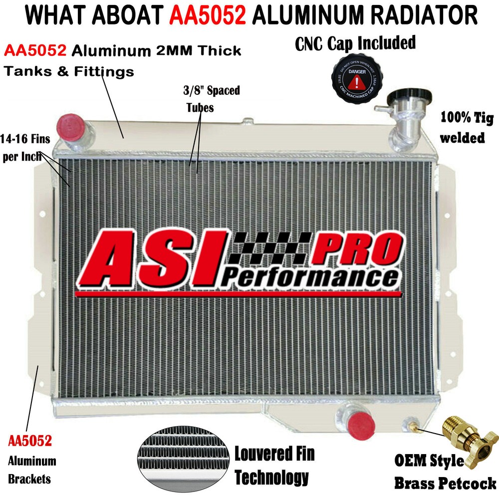 4 Row Aluminum Radiator For 1980-1990 1987 Toyota Land Cruiser FJ60 2F 4.2L l6