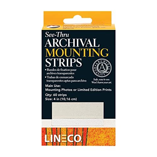 4 Inches See-Through Archival Polyester Mounting Strips. Acid-Free, Framing P...