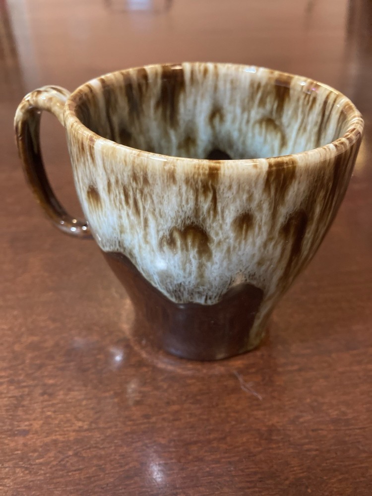 Vintage 1960’s Cannonsburg Brown Drip Glaze Coffee Tea Mug Cup USA