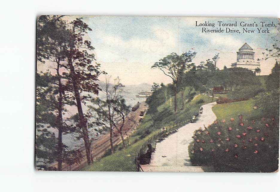 Postcard Looking Toward Grant's Tomb Riverside Drive NYC New York City USA
