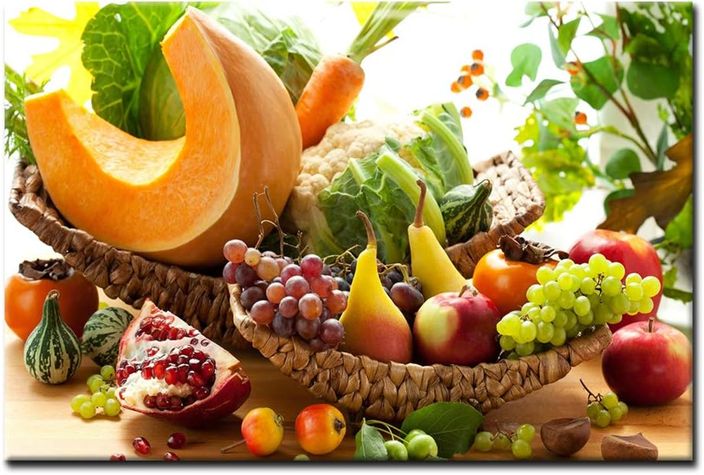 Colorful Various Vegetables and Fruit Wall Art Painting the Picture Print on Can