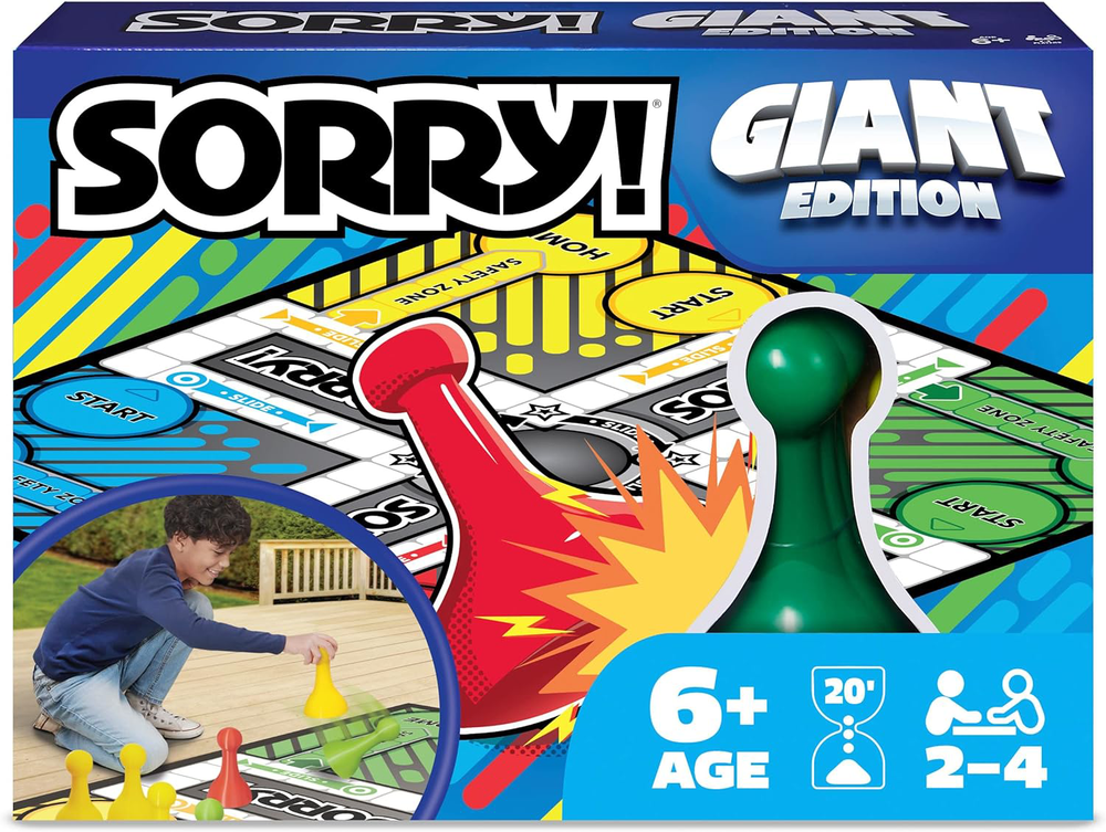 Giant Sorry Classic Board Game for Family Fun Ages 6 and Up Indoor Outdoor