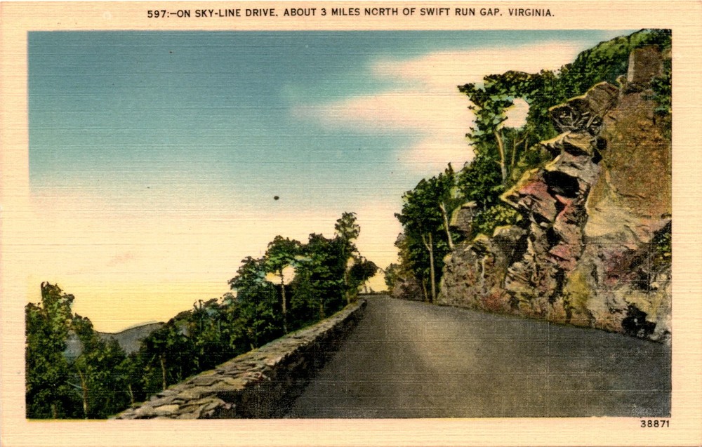 Skyline Drive, Swift Run Gap, Shenandoah National Park, Virginia, Postcard