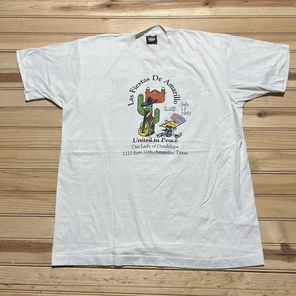 Vintage 1991 Texas Las Fiestas De Amarillo 5k Art Run Shirt Size XL